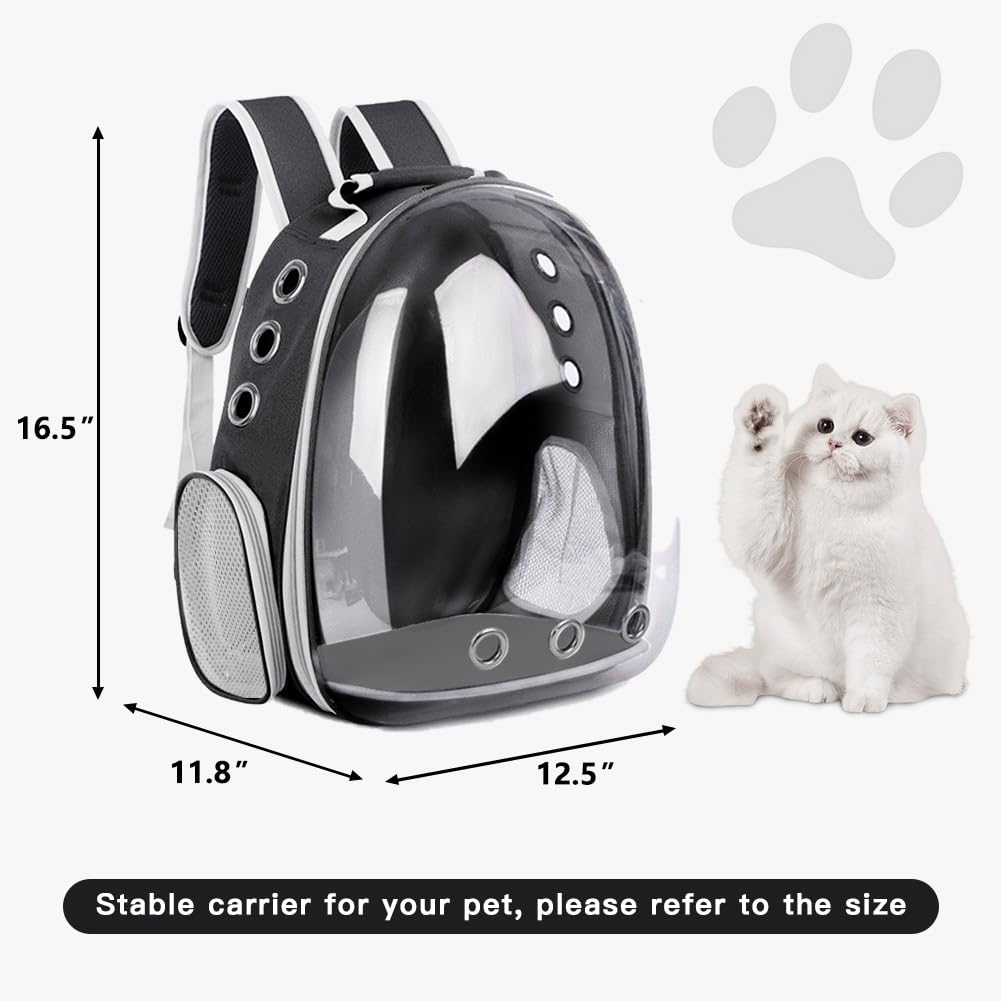 Pet Backpack Carrier with Clear Front and Harness H830