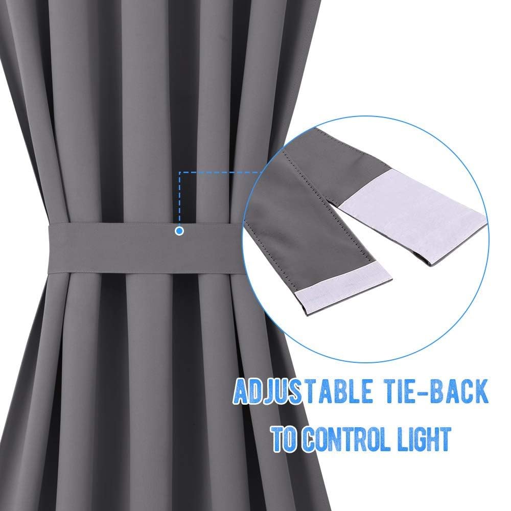 Grey Blackout Thermal Insulated Curtains I670723