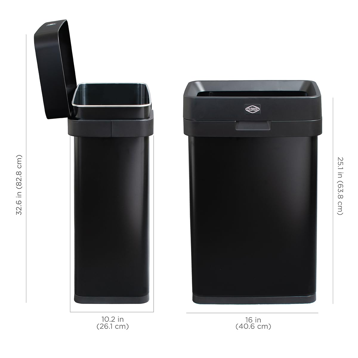 Slim Open Top Stainless Steel Trash Can, Matte Black, 13 Gal / 50L R3655