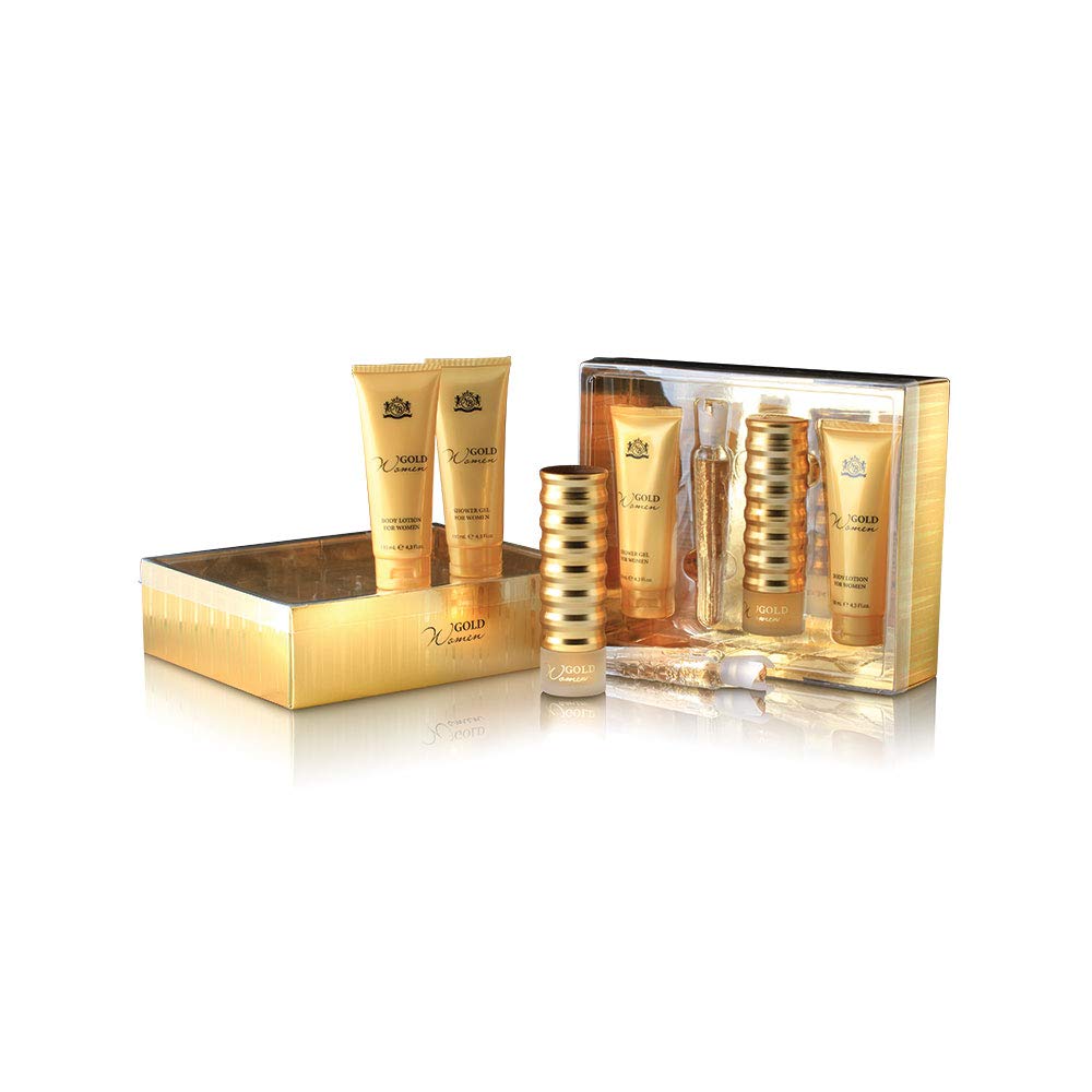 4 Pc Gift Set 3.3oz EDP Spray 0.5oz EDP Spray 4.3oz Shower Gel 4.3oz Body Lotion C819924