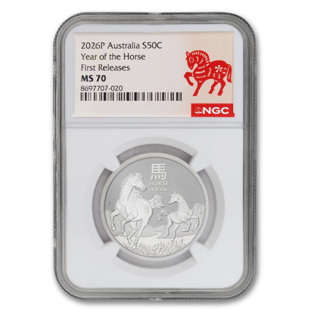 1/2 oz Silver Lunar Year of the Horse MS-70 D880