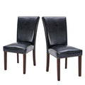 High Back Upholstered Dining Chairs Set of 2 Black L875