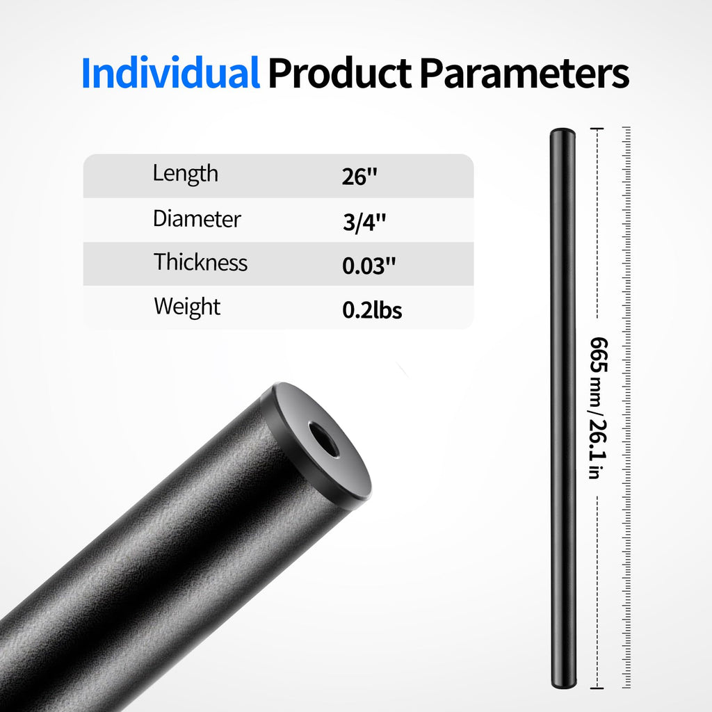 101 Pack 26" x 3/4" Black Round Aluminum Balusters C6969