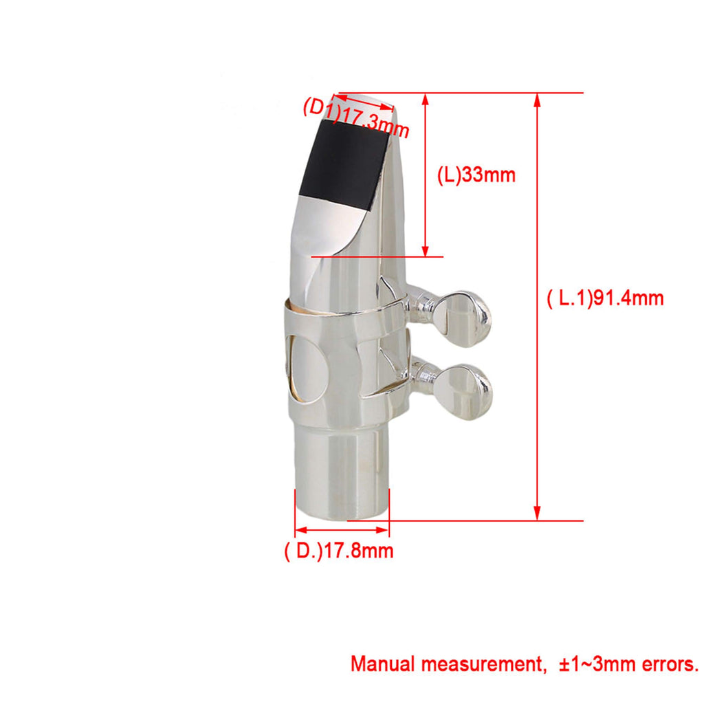 Silver Brass Alto Saxophone Mouthpiece with Cap Ligature Q91610