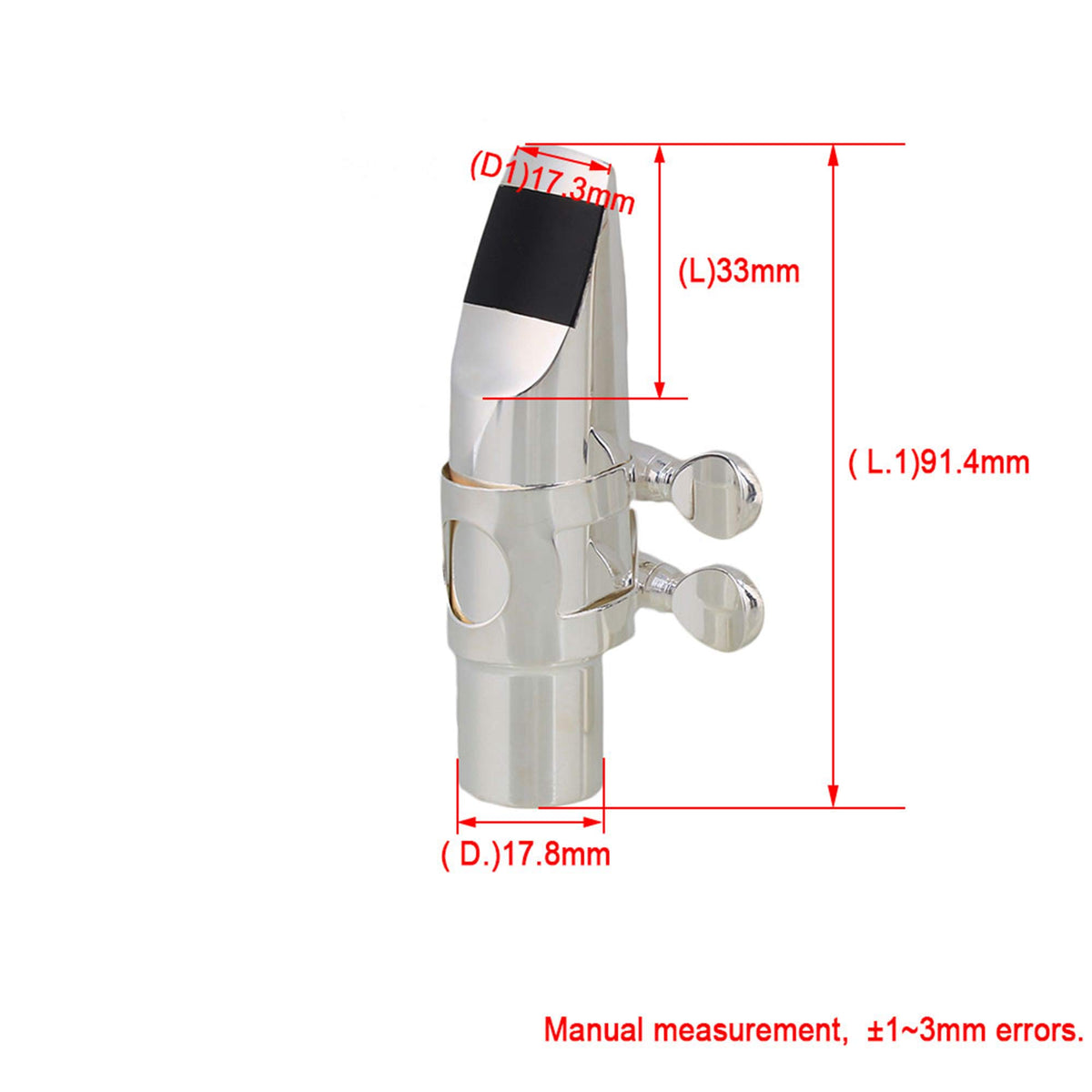 Silver Brass Alto Saxophone Mouthpiece with Cap Ligature Q91610