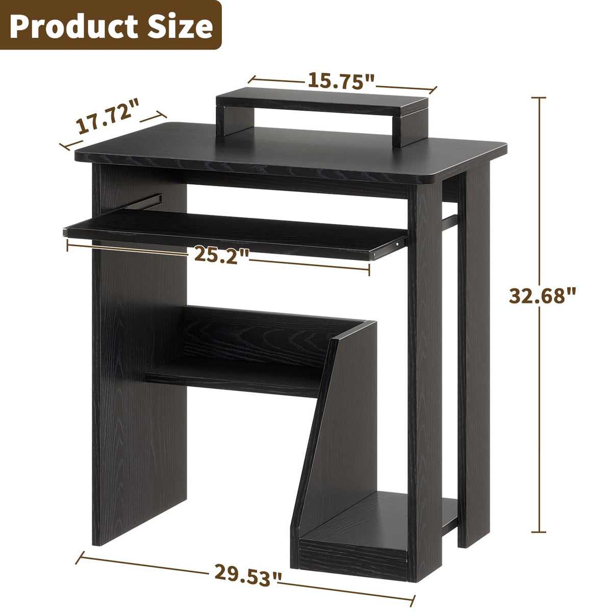 30 Inch Computer Desk with Keyboard Tray R880599
