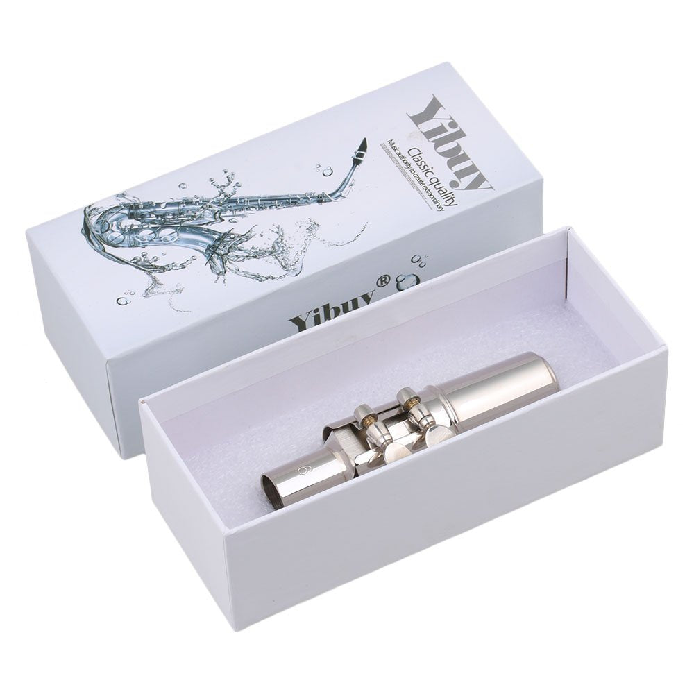 Silver Brass Alto Saxophone Mouthpiece with Cap Ligature Q91610