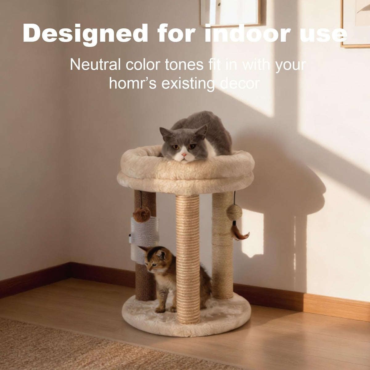 Small Cat Tree with Scratching Post and Soft Bed N13277