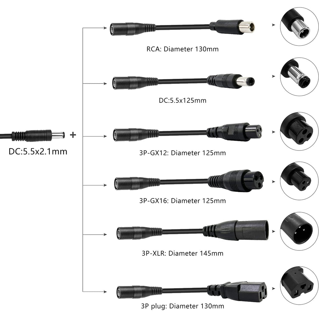 54.6V 3A Electric Scooter Charger 6 in 1 Plugs I526104