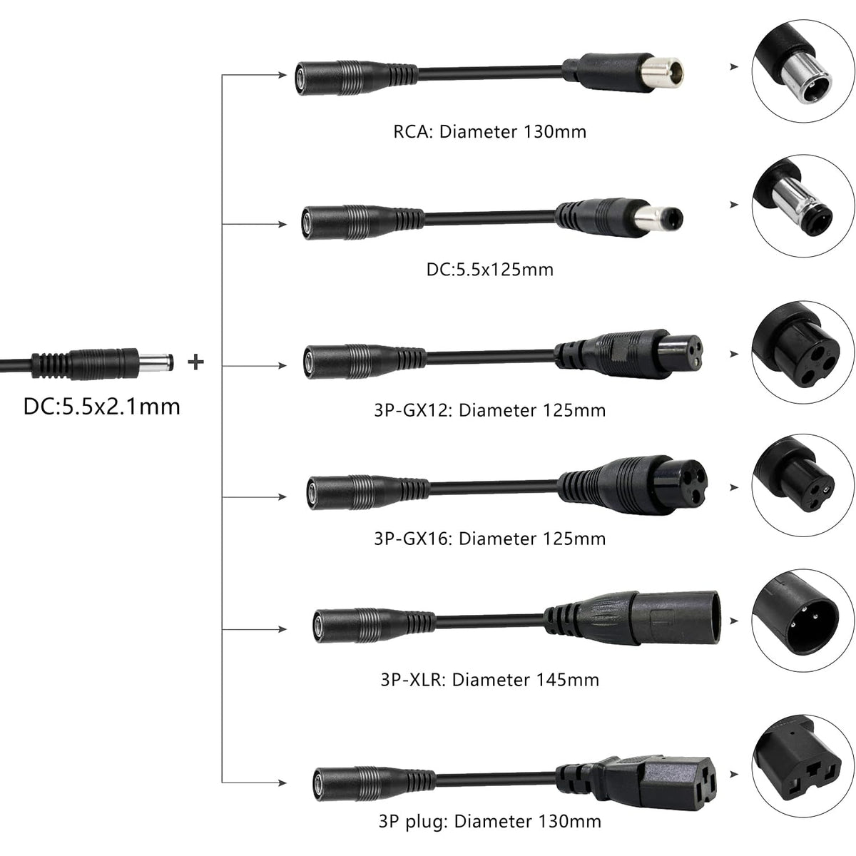 54.6V 3A Electric Scooter Charger 6 in 1 Plugs I526104