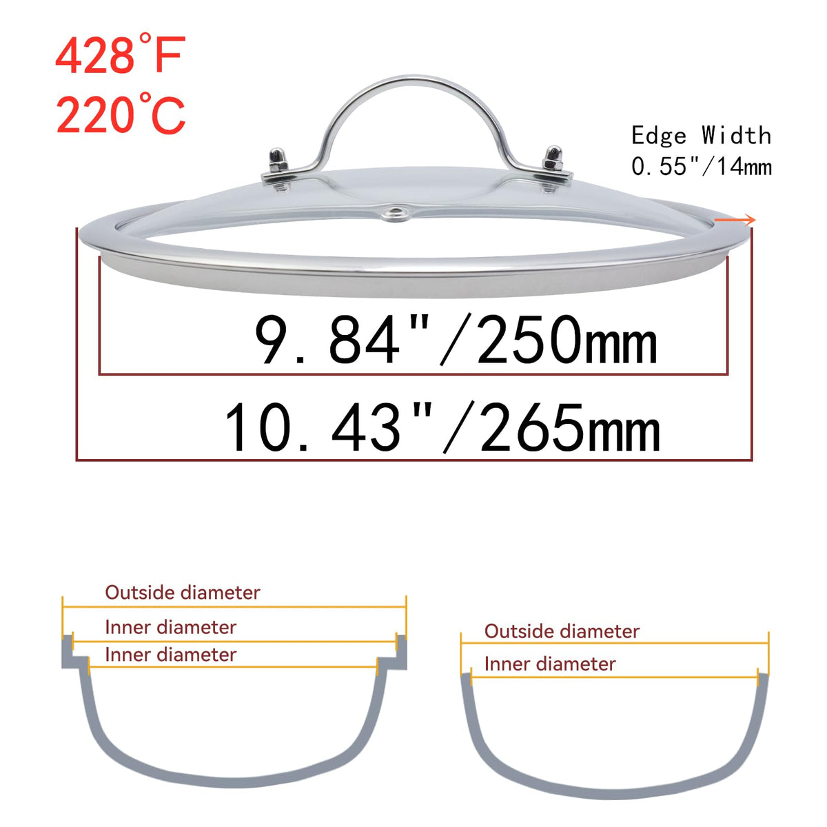 10 Inch Clear Glass Pot Lid G657641