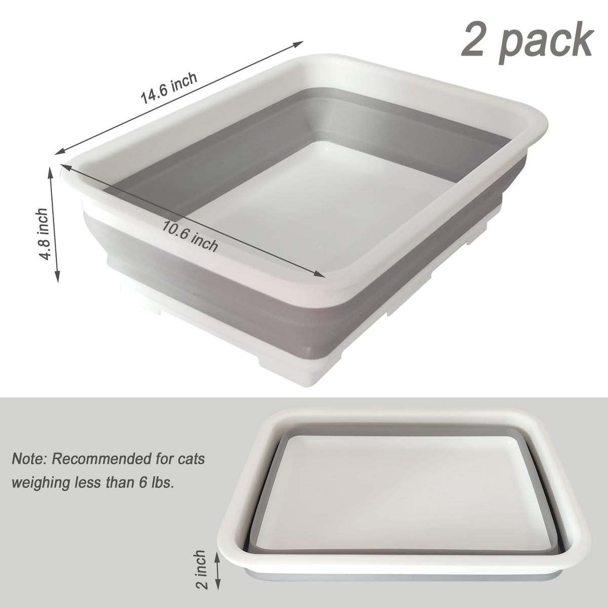 Collapsible Low Entry Small Cat Litter Box S8116