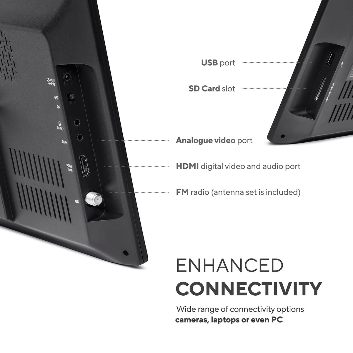 Portable TV LCD Monitor Battery Powered Wireless Capability HD-TV I387920