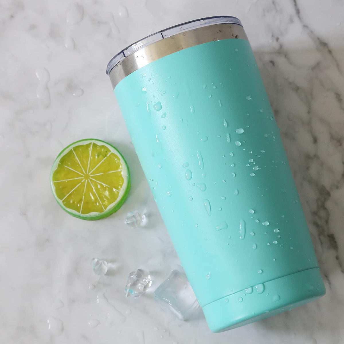 6 Pack 20 oz Stainless Steel Insulated Tumbler with Straw and Lid L77588