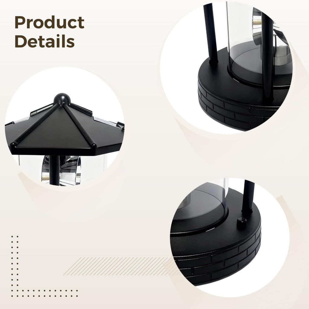 Solar Lighthouse with Rotating Beacon, LED Rotating Lighthouse Lamp, 5.7 x 5.7 x 6.9 in V3074