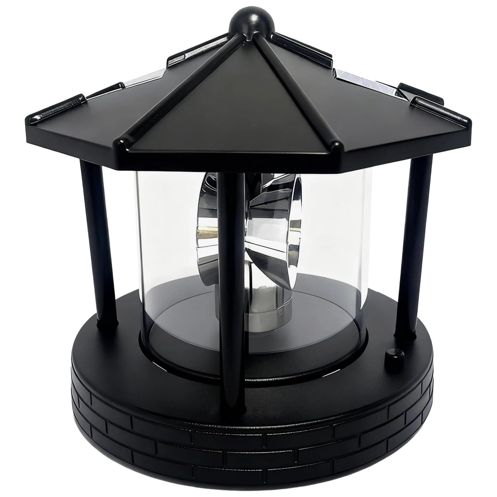 Solar Lighthouse with Rotating Beacon, LED Rotating Lighthouse Lamp, 5.7 x 5.7 x 6.9 in V3074