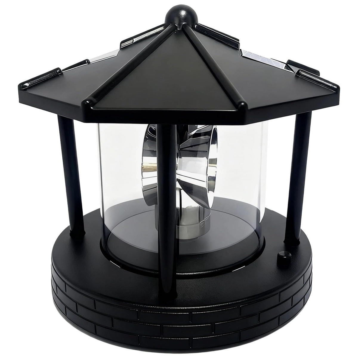 Solar Lighthouse with Rotating Beacon, LED Rotating Lighthouse Lamp, 5.7 x 5.7 x 6.9 in V3074
