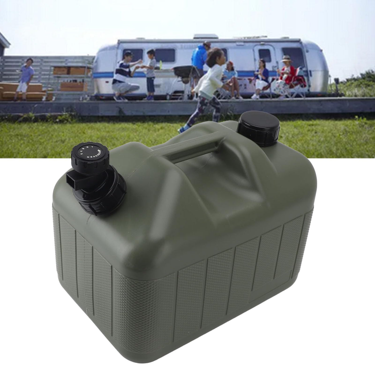 10L Green Portable Water Container with Faucet V332451