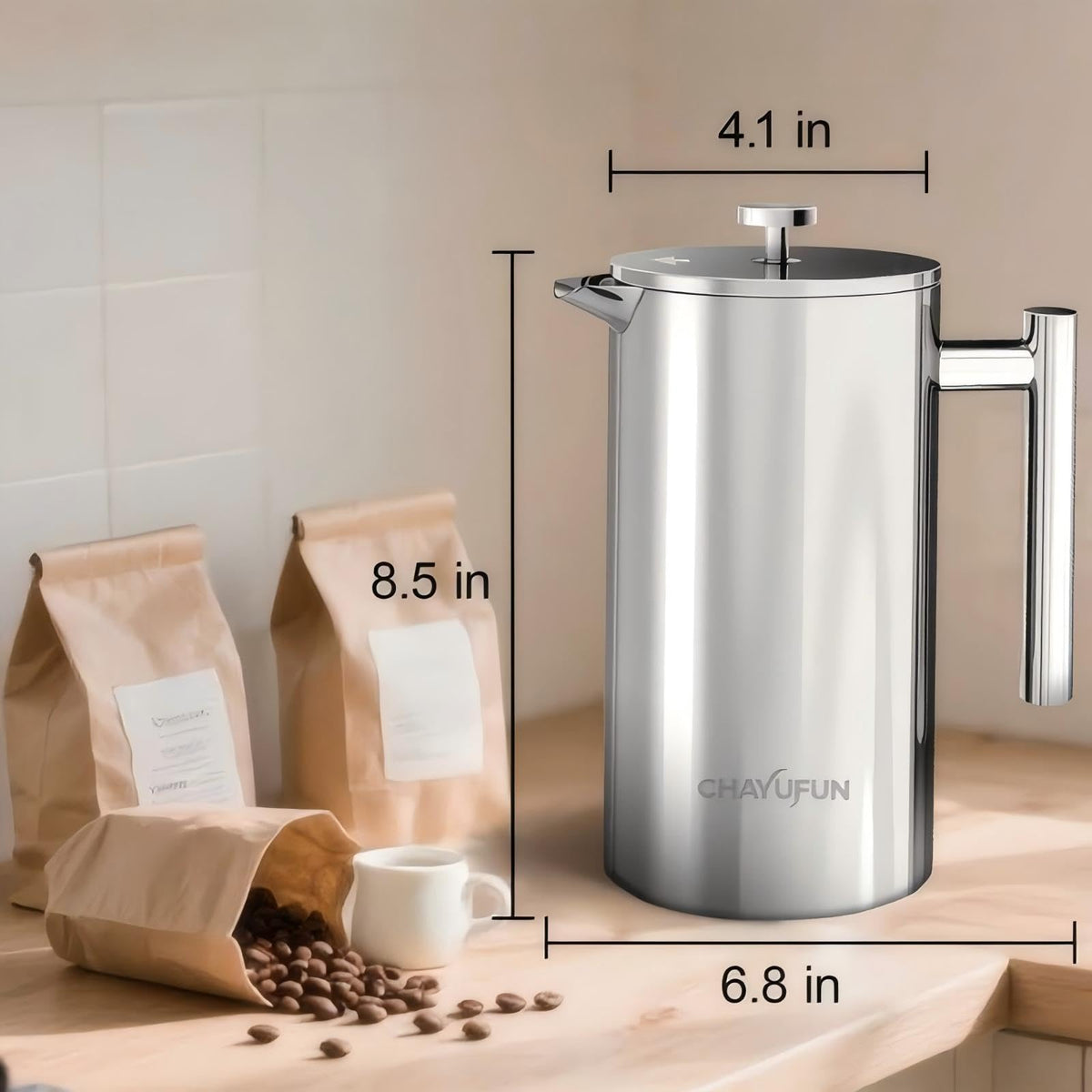 Stainless Steel French Press Coffee Maker 34oz R2274