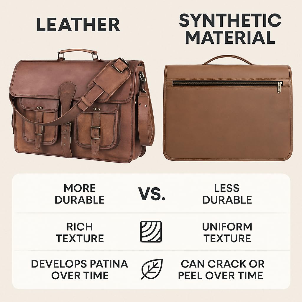 18 inch Leather Messenger Bag L463200