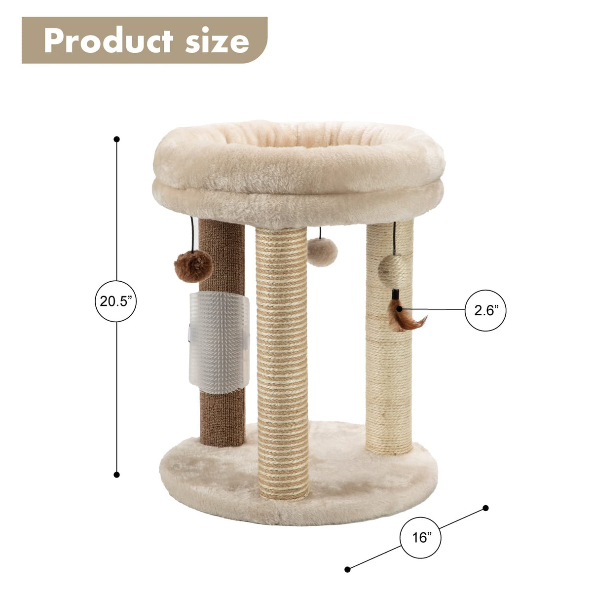 Small Cat Tree with Scratching Post and Soft Bed N13277