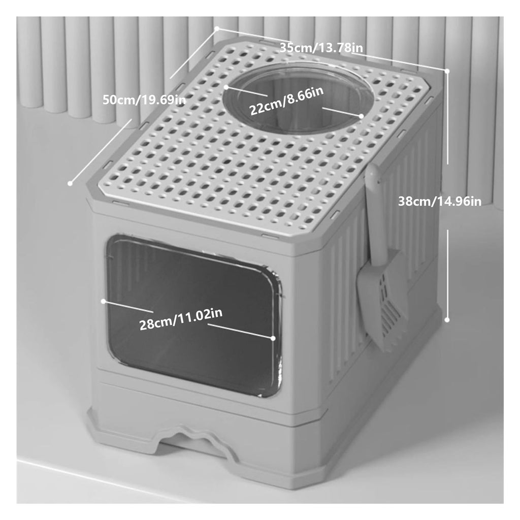 Foldable Covered Cat Litter Box with Scoop X957948
