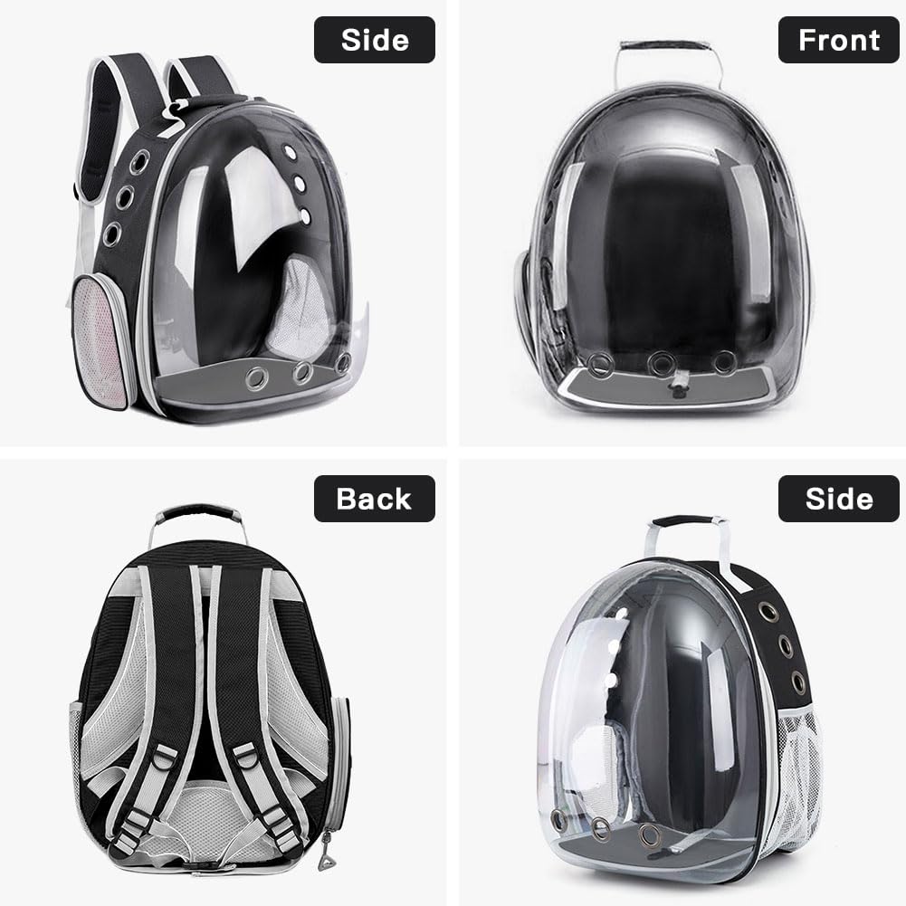 Pet Backpack Carrier with Clear Front and Harness H830