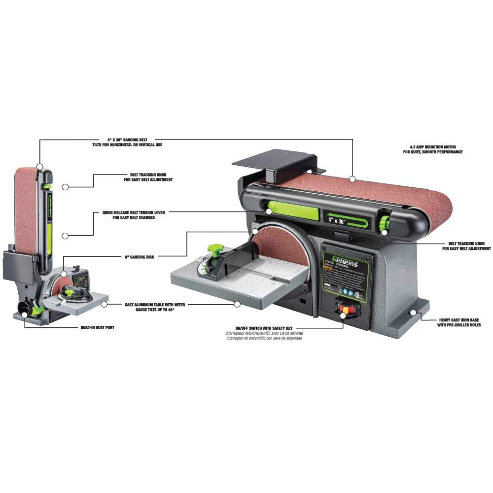 4 x 36-Inch Belt & 6-Inch Disc Benchtop Sander D920