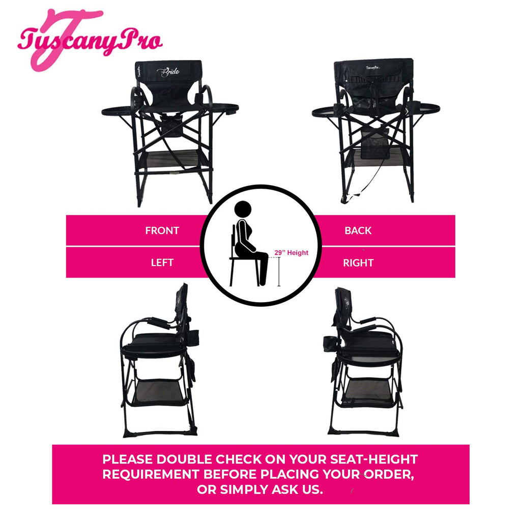 Tall Heavy Duty Director Chair with Adjustable Seat Height and Carry Bag F583026