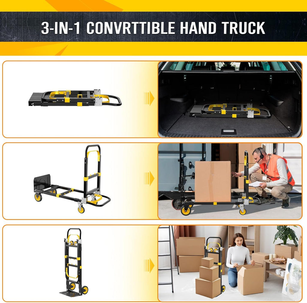 600lbs 3 in 1 Folding Hand Truck Dolly W12401