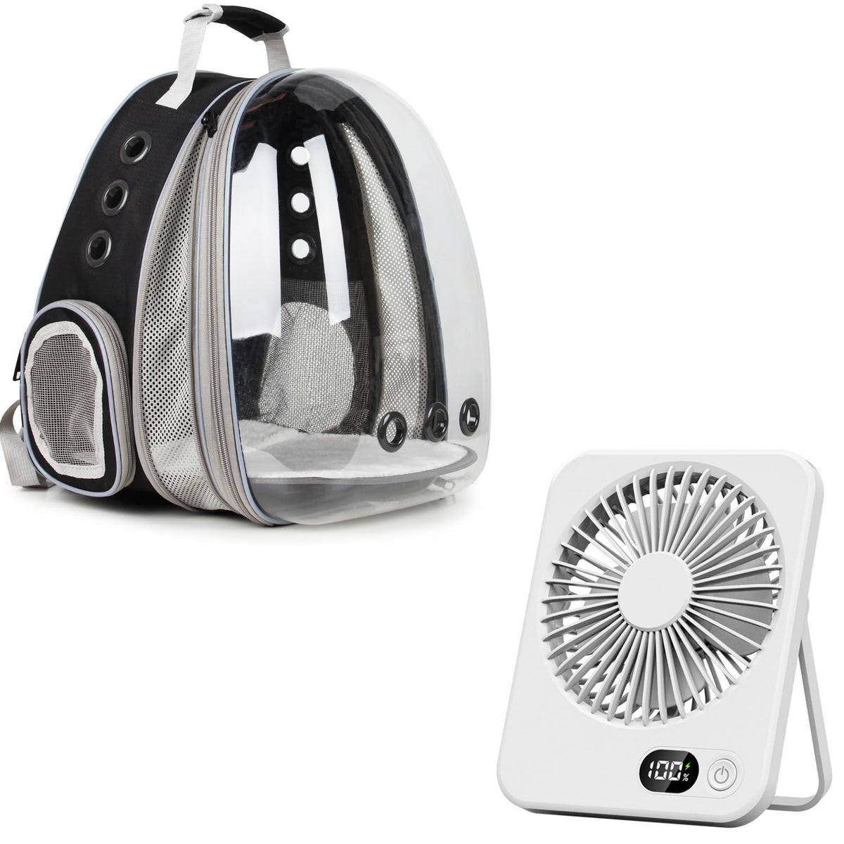 Expandable Cat Backpack with Mini Fan K410281