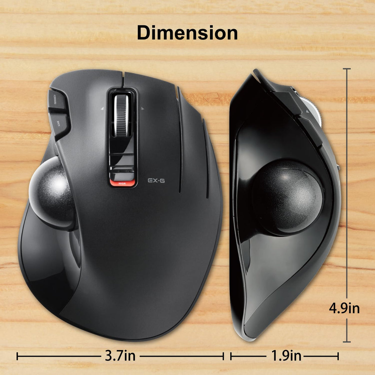 2.4GHz USB Wireless Ergonomic Trackball Mouse W15157