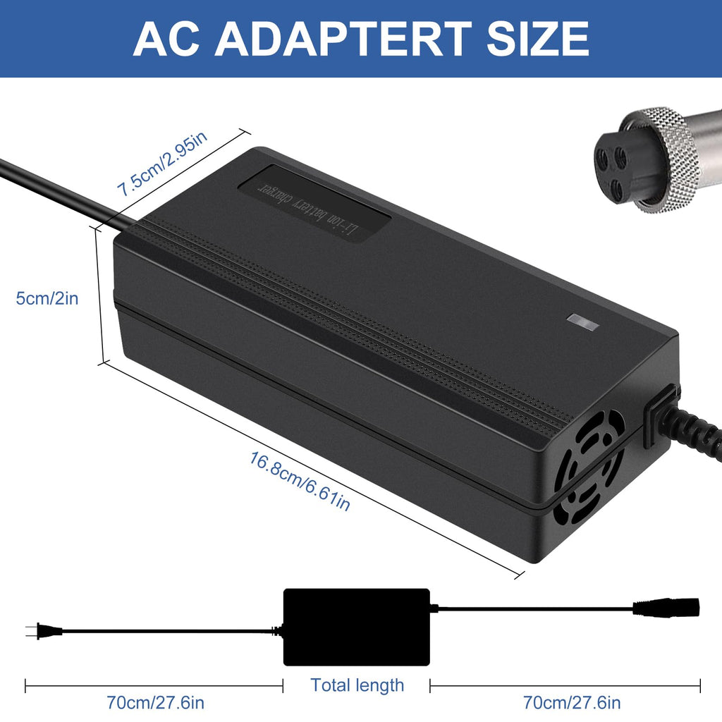54.6V 2A 3 Prong Scooter Charger for 48V Lithium Battery X7687