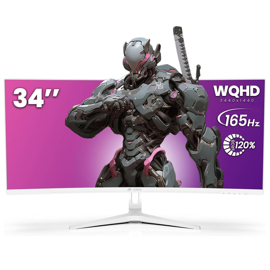 34" White Curved Gaming Monitor Y21002
