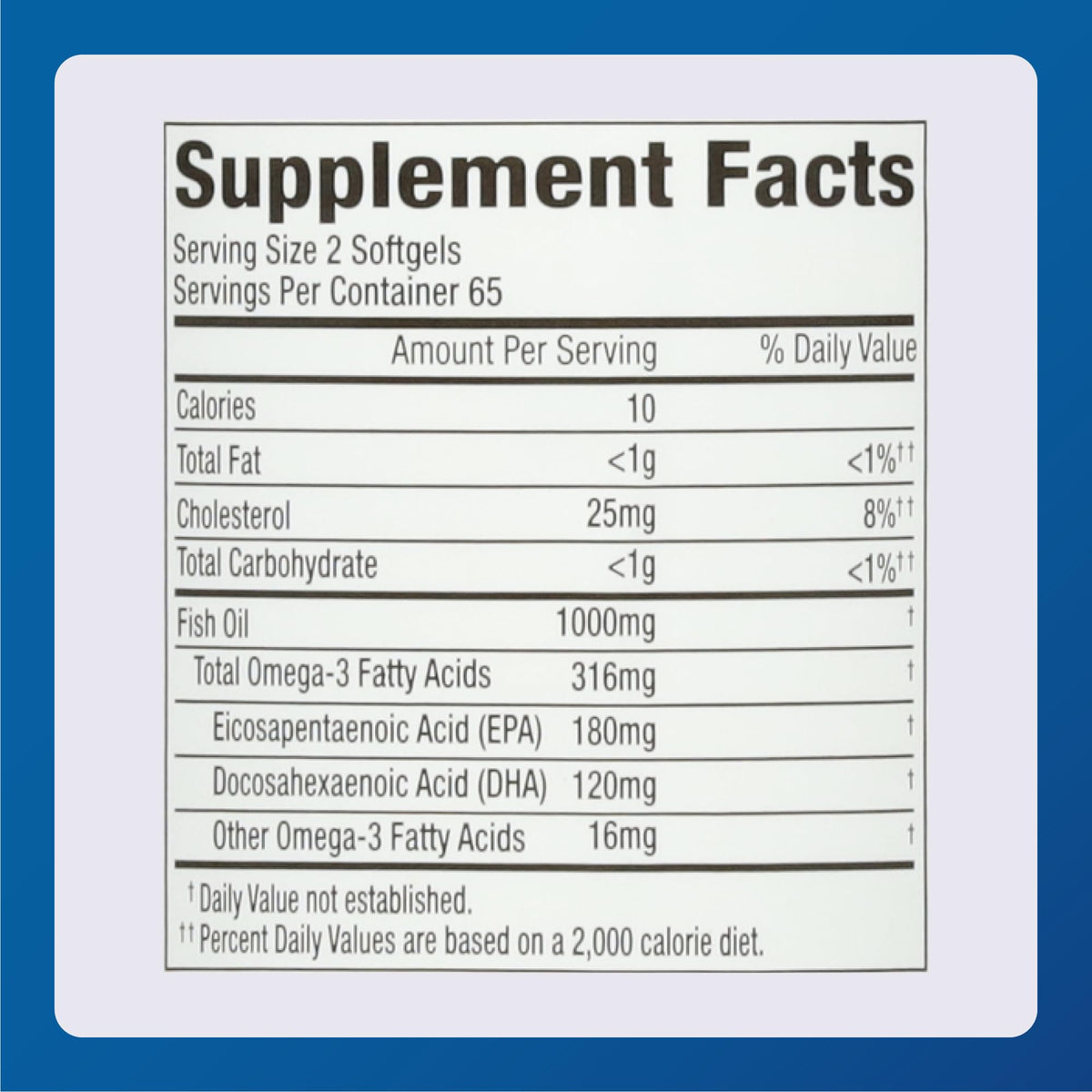 Fish Oil 500mg Softgels Omega-3 Dietary Supplement 130 Count G817