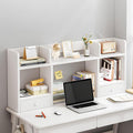 White Desktop Bookshelf Wood Storage Rack V3133