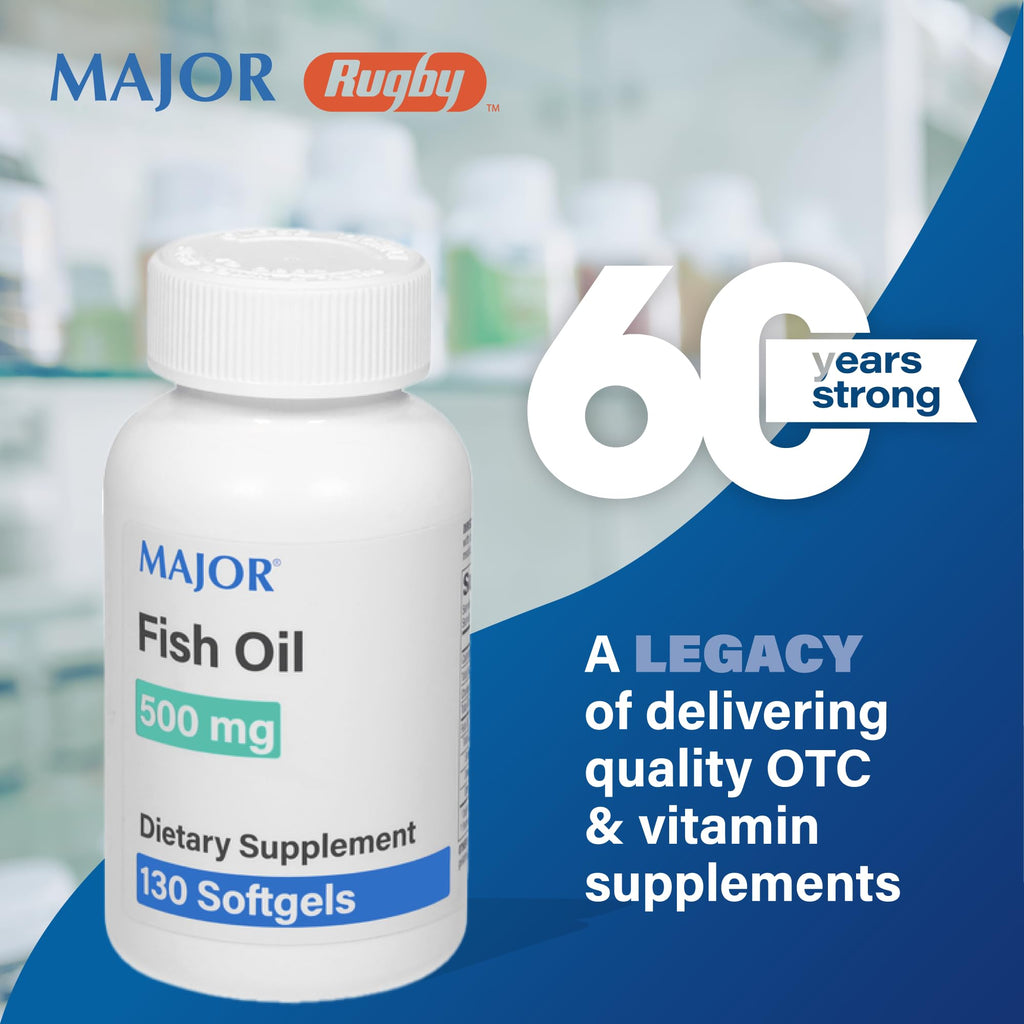 Fish Oil 500mg Softgels Omega-3 Dietary Supplement 130 Count G817