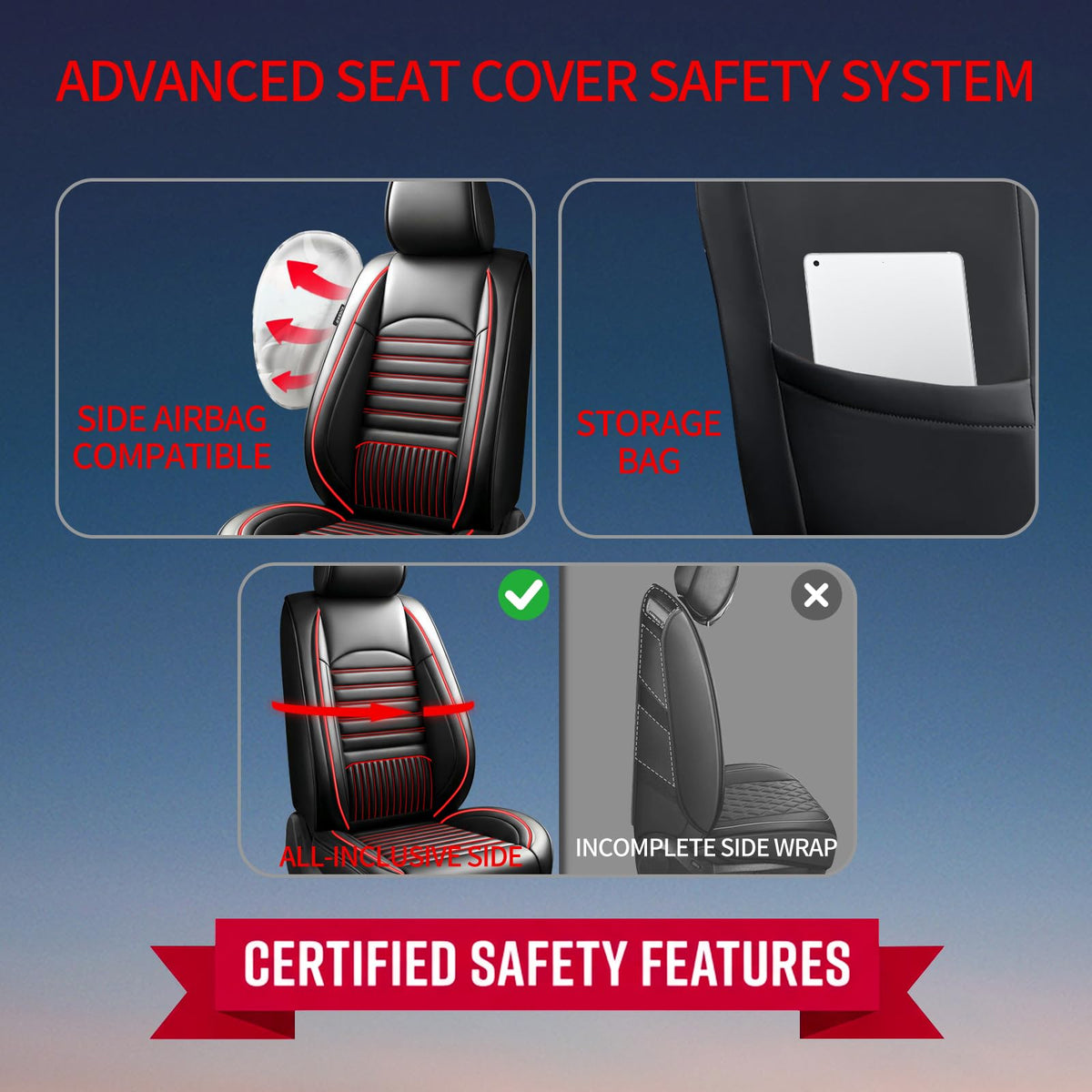 Car Seat Covers Full Set 5 Seat E404
