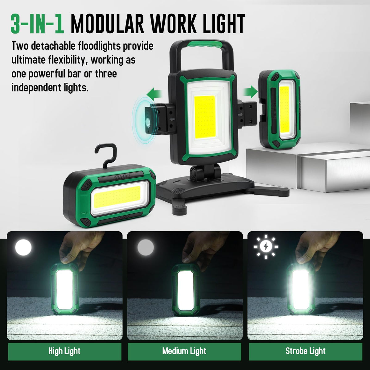 50W 5000LM Rechargeable Magnetic LED Work Light C802716