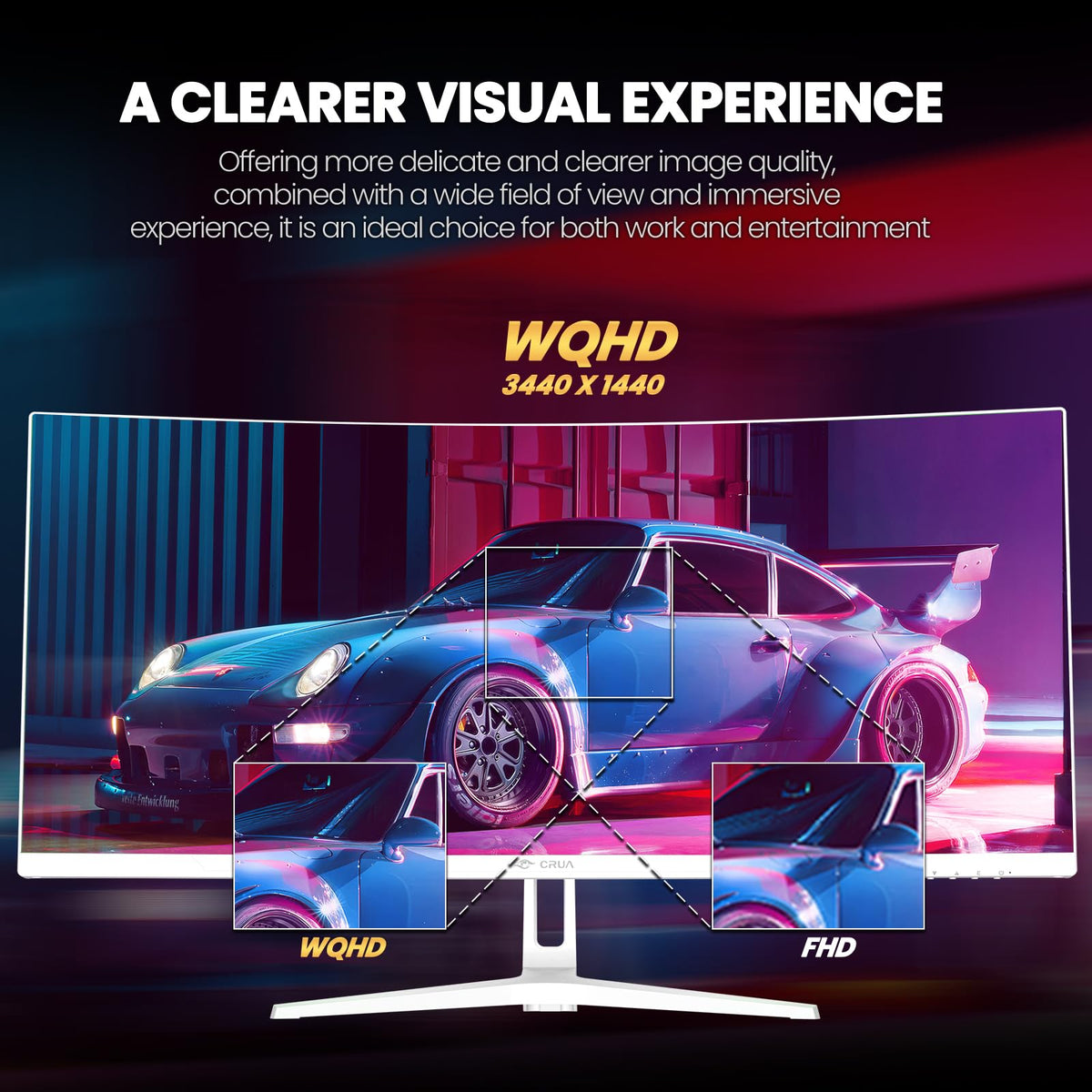 34" White Curved Gaming Monitor Y21002