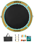 Inflatable Round Floating Ring Water Hammock Dock with Water Ladder and Cup Holder A92123