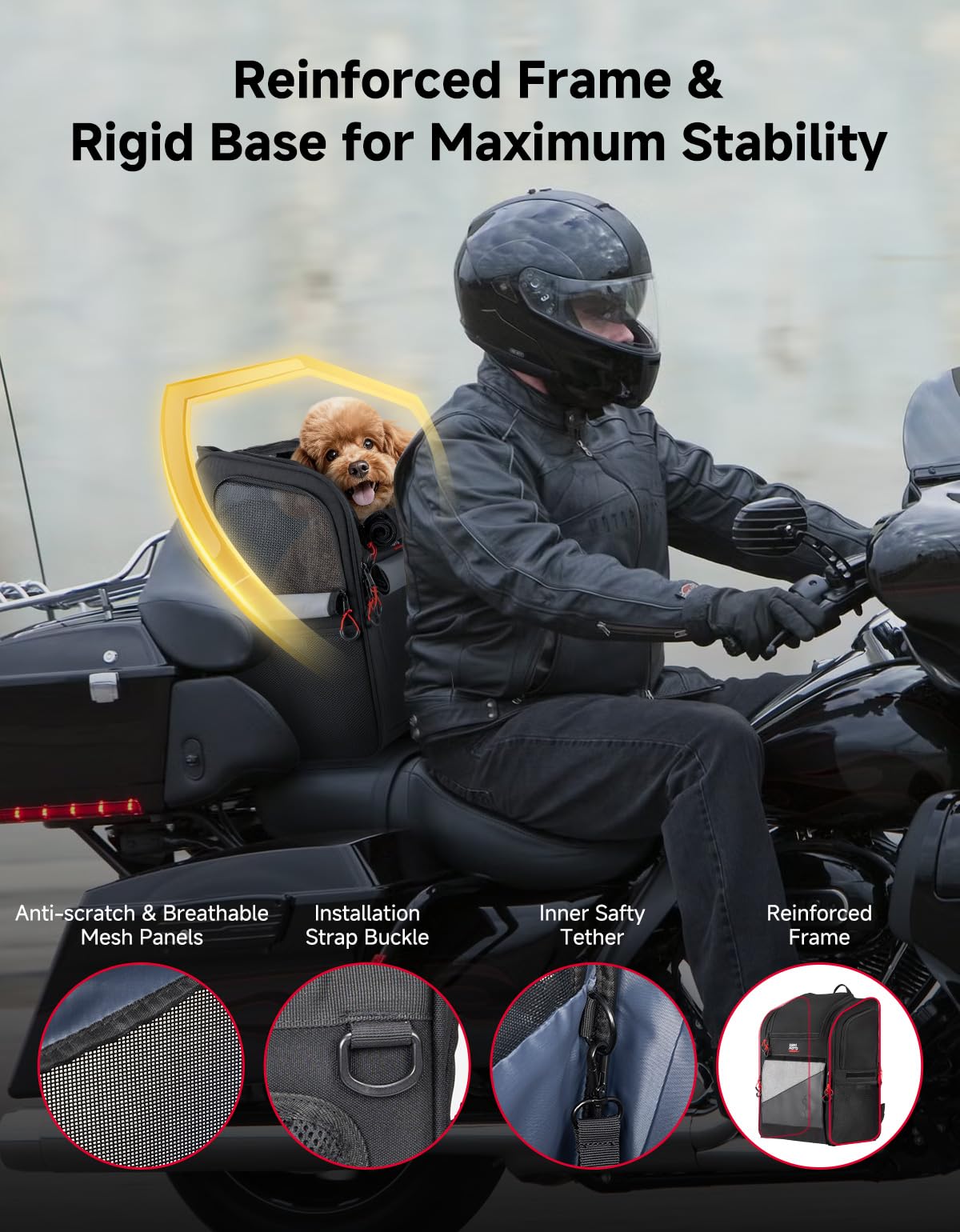 Expandable Motorcycle Dog Carrier F552006