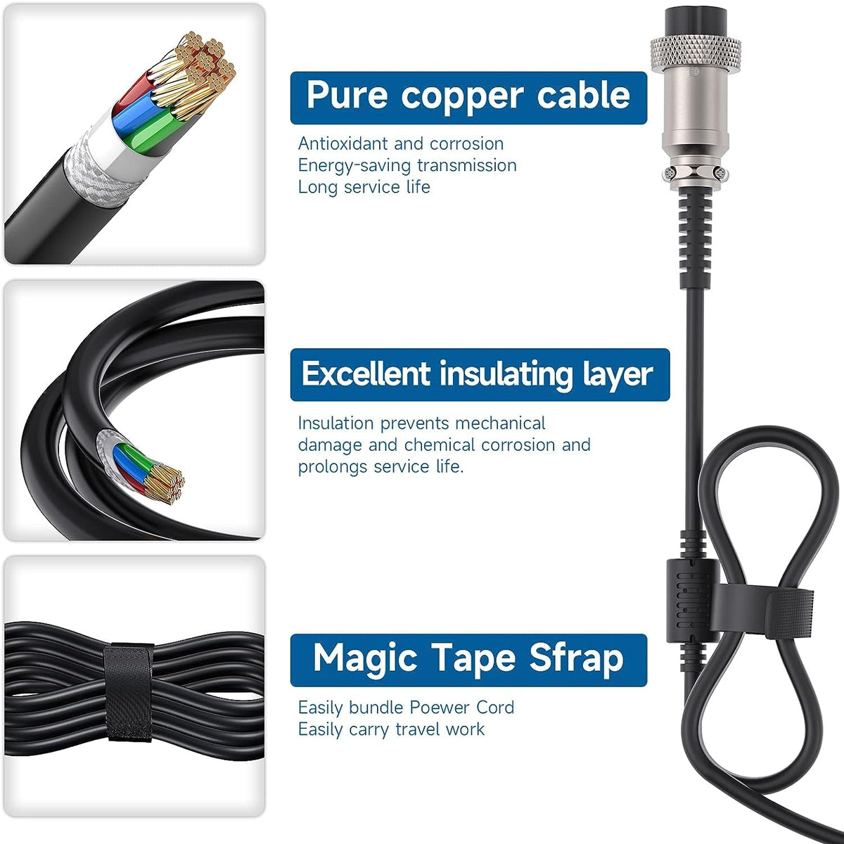 54.6V 2A 3 Prong Scooter Charger for 48V Lithium Battery X7687