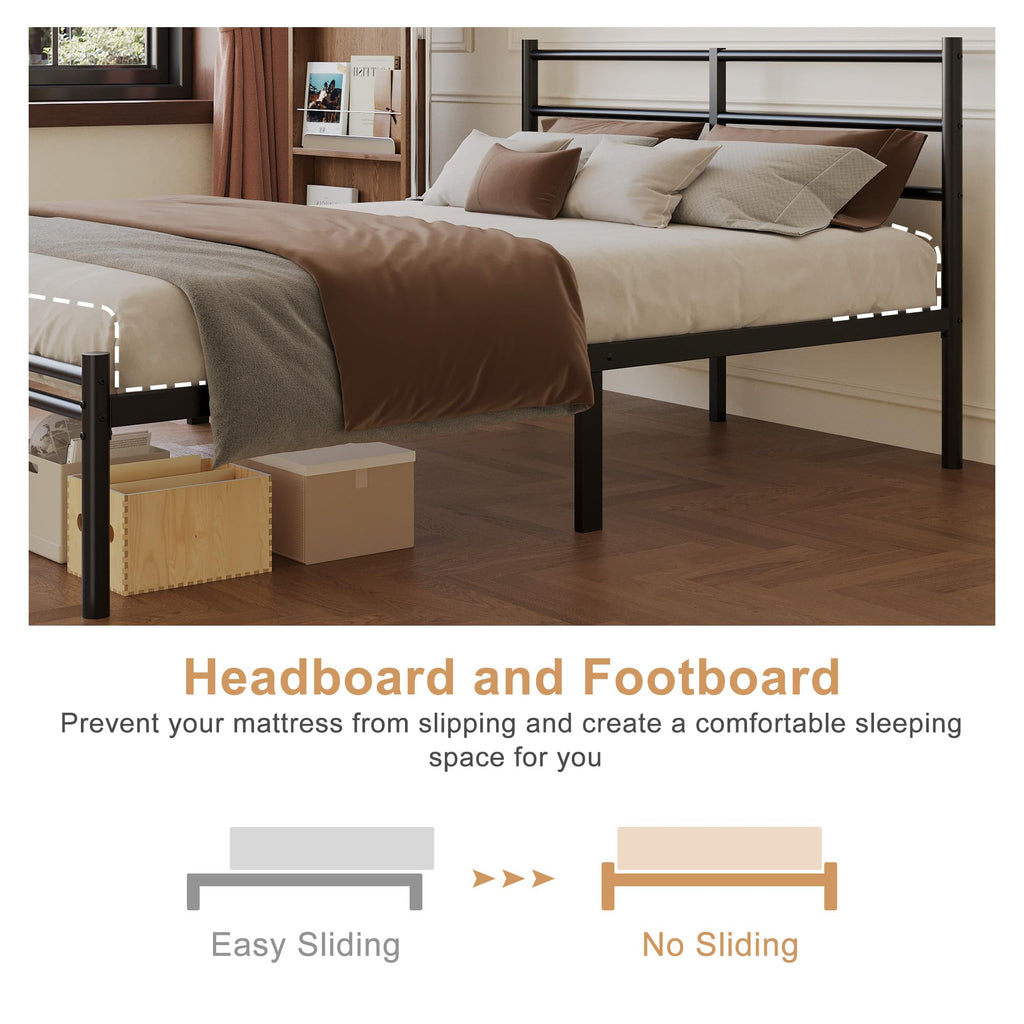 Full Size Bed Frame with Headboard and Footboard A128