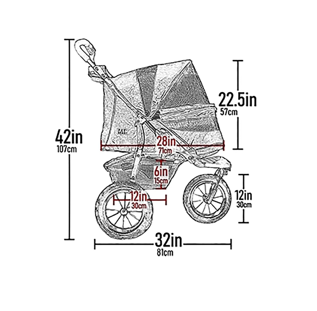 Spotted Pet Stroller U34131