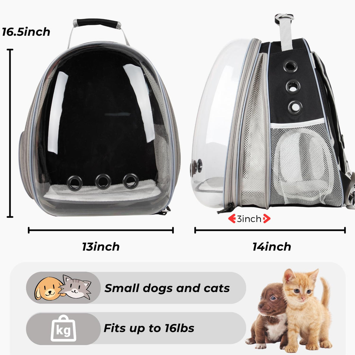 Expandable Cat Backpack with Mini Fan K410281