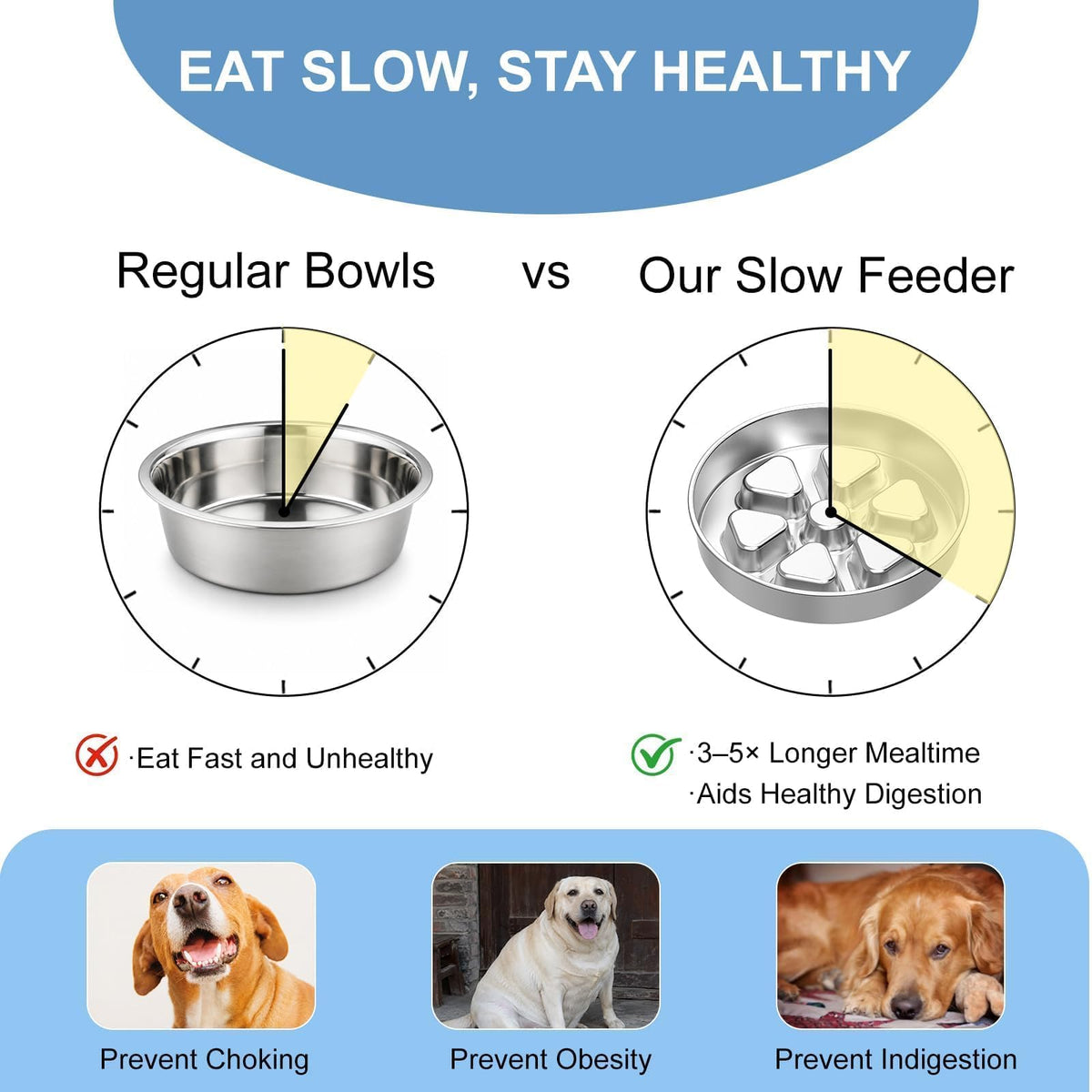 304 Stainless Steel Slow Feeder Dog Bowl P7681