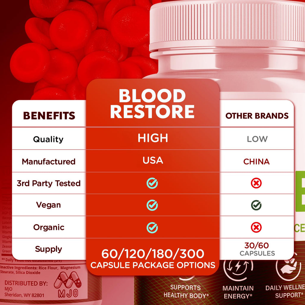 3 Pack Blood Restore Capsules 180 Capsules V5262