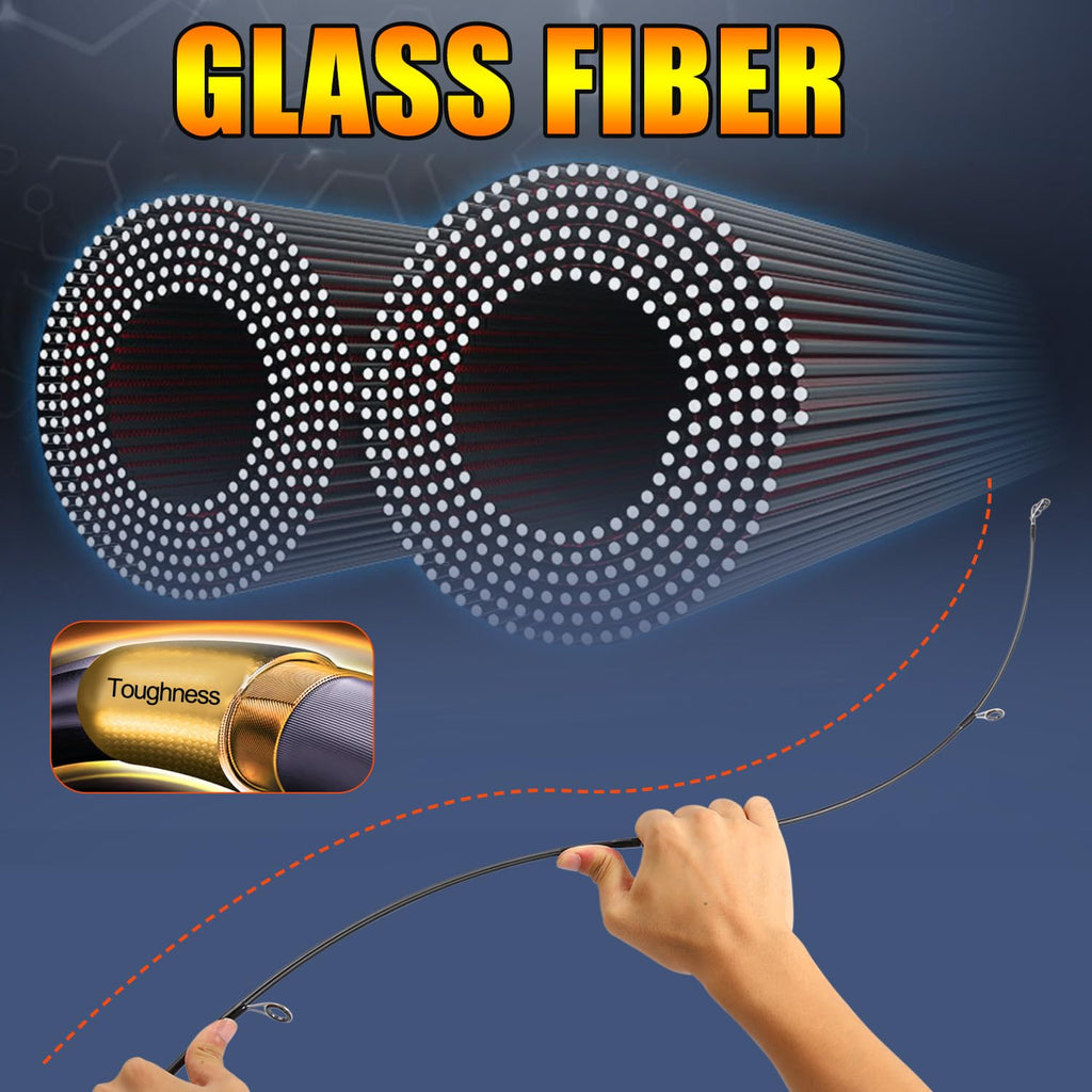 Carbon Glass Composite Fishing Rod with Stainless Steel Line Guides T47489