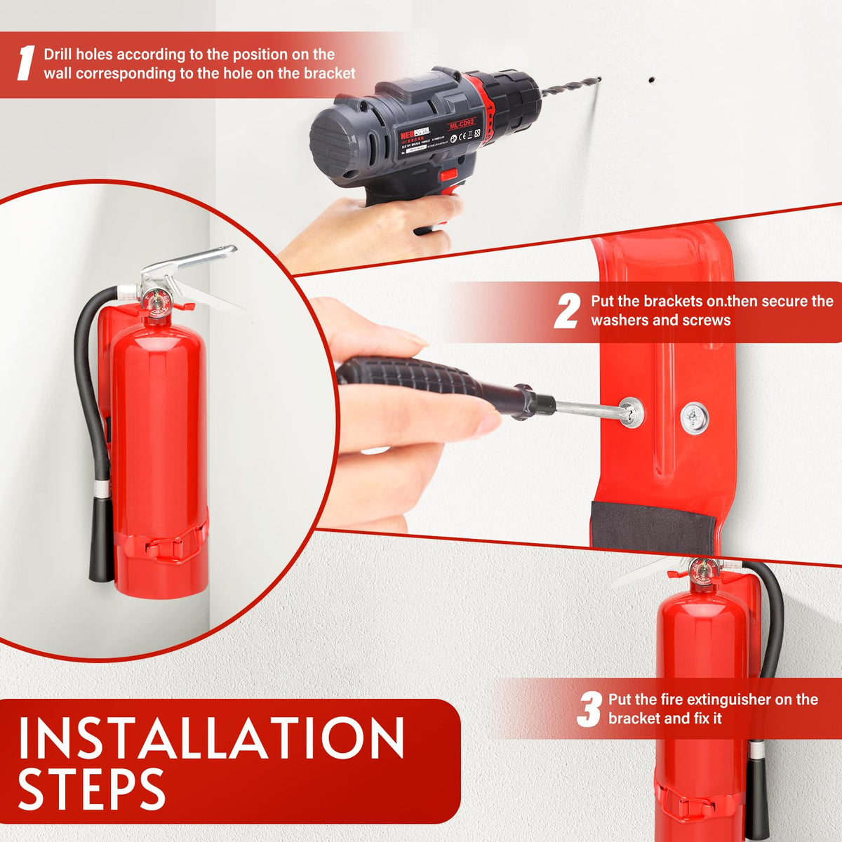 2.5LB Fire Extinguisher Mount Bracket Wall Mount Q666269